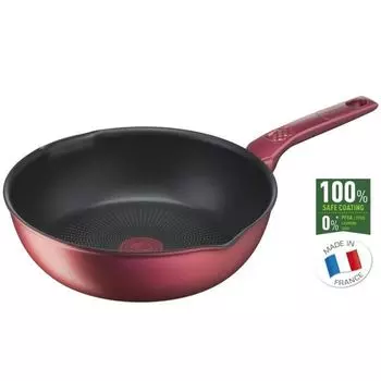 TEFAL G2737702 Сковорода DAILY CHEF 26 см, индукционная, прочная, с антипригарным покрытием, легко чистится, полезна для здоровья, сделано во Франции SEB, красный