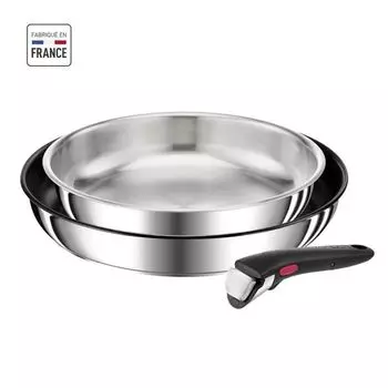 TEFAL Набор из 3 шт., сковороды 24/28 см, ручка, индукционная,