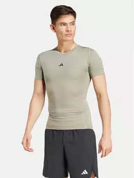 Техническая футболка узкого кроя Adidas, зеленый