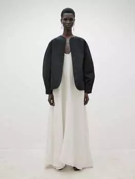 Техническая куртка с деталями на рукавах Massimo Dutti, черный