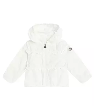 Техническая куртка с рюшами Baby Hiti Moncler Enfant, белый