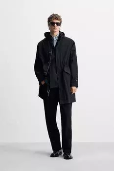 Техническая парка обычного покроя ZARA, цвет Dark navy