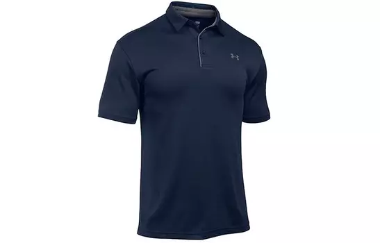 Техническая рубашка поло для мужчин, темно-синяя Under Armour, синий