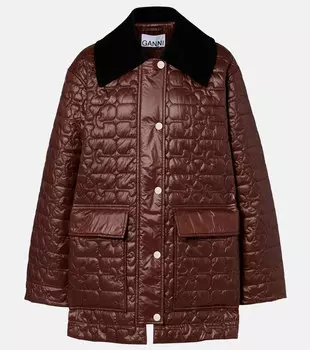 Техническая стеганая куртка Ganni, Chicory Coffee