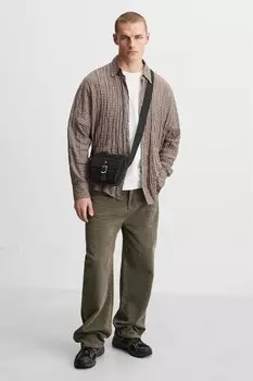 Техническая сумка через плечо ZARA, черный