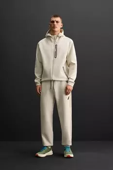 Техническая толстовка на молнии ZARA, экрю