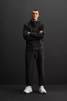 Техническая толстовка на молнии ZARA, черный