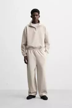 Технические брюки для бега трусцой свободного покроя ZARA, цвет Stone