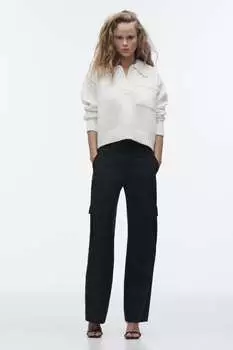 Технические брюки карго ZARA, черный