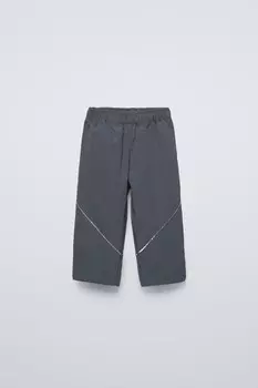 Технические брюки на подкладке ZARA, сине-серый