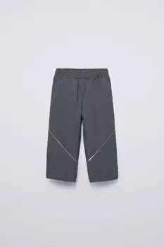 Технические брюки на подкладке ZARA, сине-серый