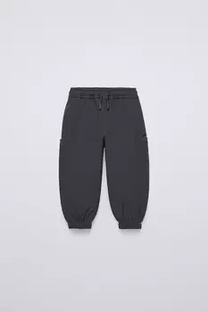 Технические брюки на подкладке ZARA, темный антрацит