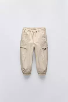 Технические брюки с этикеткой ZARA, цвет ice