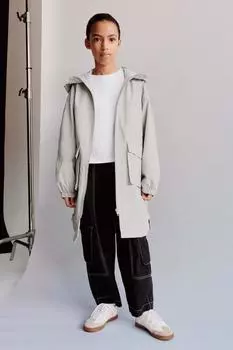 Технические брюки с отстрочкой ZARA, древесный уголь