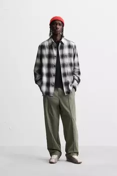 Технические брюки с талицей в стиле jogger ZARA, темно-зеленый
