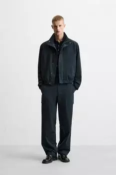 Технические брюки ZARA, темно-синий