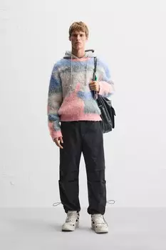 Технические парашютные брюки ZARA, черный