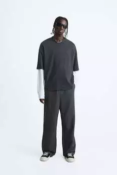 Технические парашютные брюки ZARA, серый