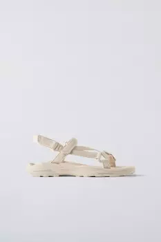 Технические сандалии на платформе ZARA, экрю белый