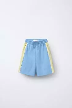 Технические шорты-бермуды с боковыми полосками ZARA, желтый