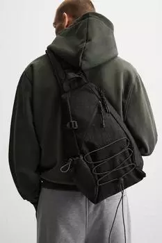 Технический рюкзак через плечо ZARA, черный