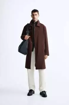 Технический тренч ZARA, темный баклажан