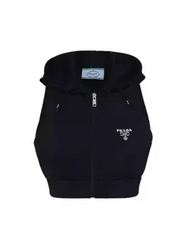 Технический жилет из джерси Prada, черный