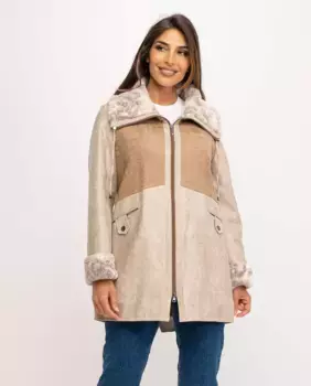 Техническое женское пальто с искусственным мехом и молнией Boutique El Corte Ingls, бежевый