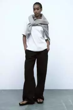 Тейт футболка с принтом ZARA, белый