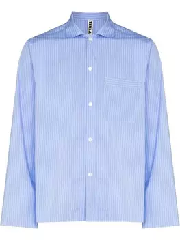 TEKLA пижамная рубашка в тонкую полоску, синий