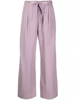 TEKLA straight-leg cotton pajama trousers, фиолетовый