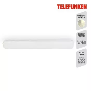 Telefunken KISTA - Светодиодный потолочный светильник - 205406TF - 48 Вт - 5100 лм - нейтральный белый 4000K - плавная регулировка яркости - функция памяти - IP20 - 25 000 часов - 111,5 x 18,5 x 5,5 см