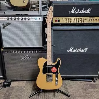 Телекастер Squier Affinity Telecaster с кленовой накладкой грифа, струны сквозь корпус, 2021 г. - настоящее время Butterscotch Blonde Affinity Telecaster with Maple Fretboard, String Through Body