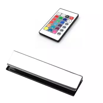 Теленок | Светодиодная RGB подсветка кромок стекла, подсветка витрин, зажимы для освещения стеклянных полок КОМПЛЕКТ, на выбор: НАБОР из 10 шт. kalb Material fr Mbel, черный