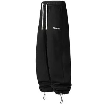 Telent Трикотажные спортивные штаны унисекс, Черный [на флисовой подкладке]