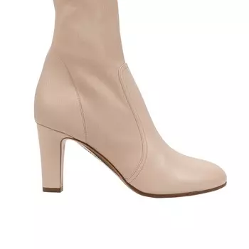 Телесные сапоги выше колена на каблуке A, бежевый