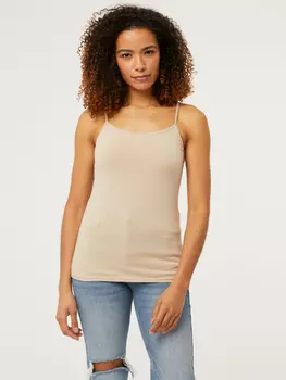 Телесный базовый приталенный топ на бретелях George.