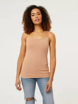 Телесный базовый топ на бретелях с ремешками George.