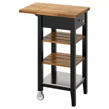 Тележка сервировочная, черно-коричневый/дуб, 45x43x90 см, STENSTORP IKEA