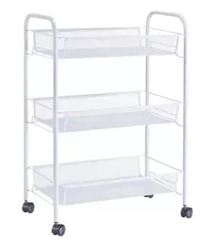 Тележка Zeller Present "Mesh", ширина 43,5 см, полка для ванной с сетчатыми корзинами 43,5х62,5х26 см, белый