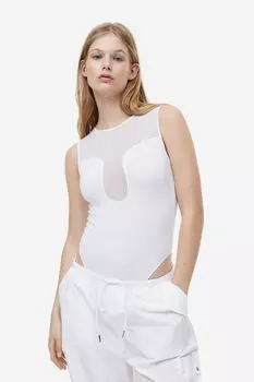Тело с сетчатой деталью H&M, белый