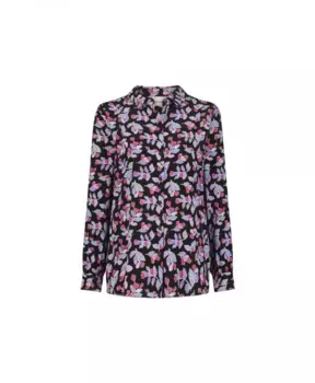 Темная блузка на пуговицах тюльпанах из бумаги Fabienne Chapot, мультиколор