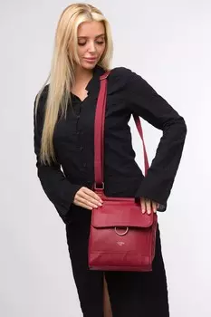 Темная кожаная сумка через плечо Breeding London Covent Cultured London, красный