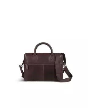 Темная кожаная сумка для ноутбука Howard London, коричневый