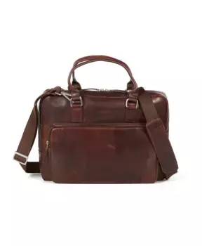 Темная кожаная сумка для ноутбука Howard London, коричневый