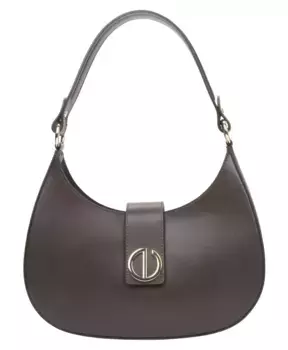 Темная сумочка из натуральной итальянской кожи. Estro, коричневый