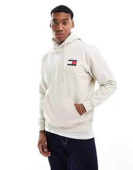 Темно-белая худи с логотипом и шнурком Tommy Jeans