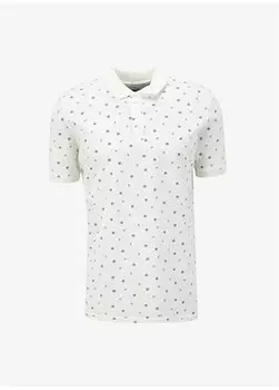 Темно-белая мужская футболка Polo Neck 232 LCM 242034 NEWANDY OFF WHITE Lee Cooper, белый