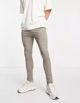 Темно-бежевые брюки чинос Power Stretch ASOS DESIGN