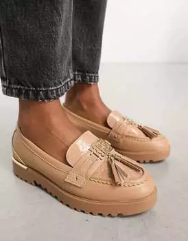 Темно-бежевые лоферы с кисточками River Island
